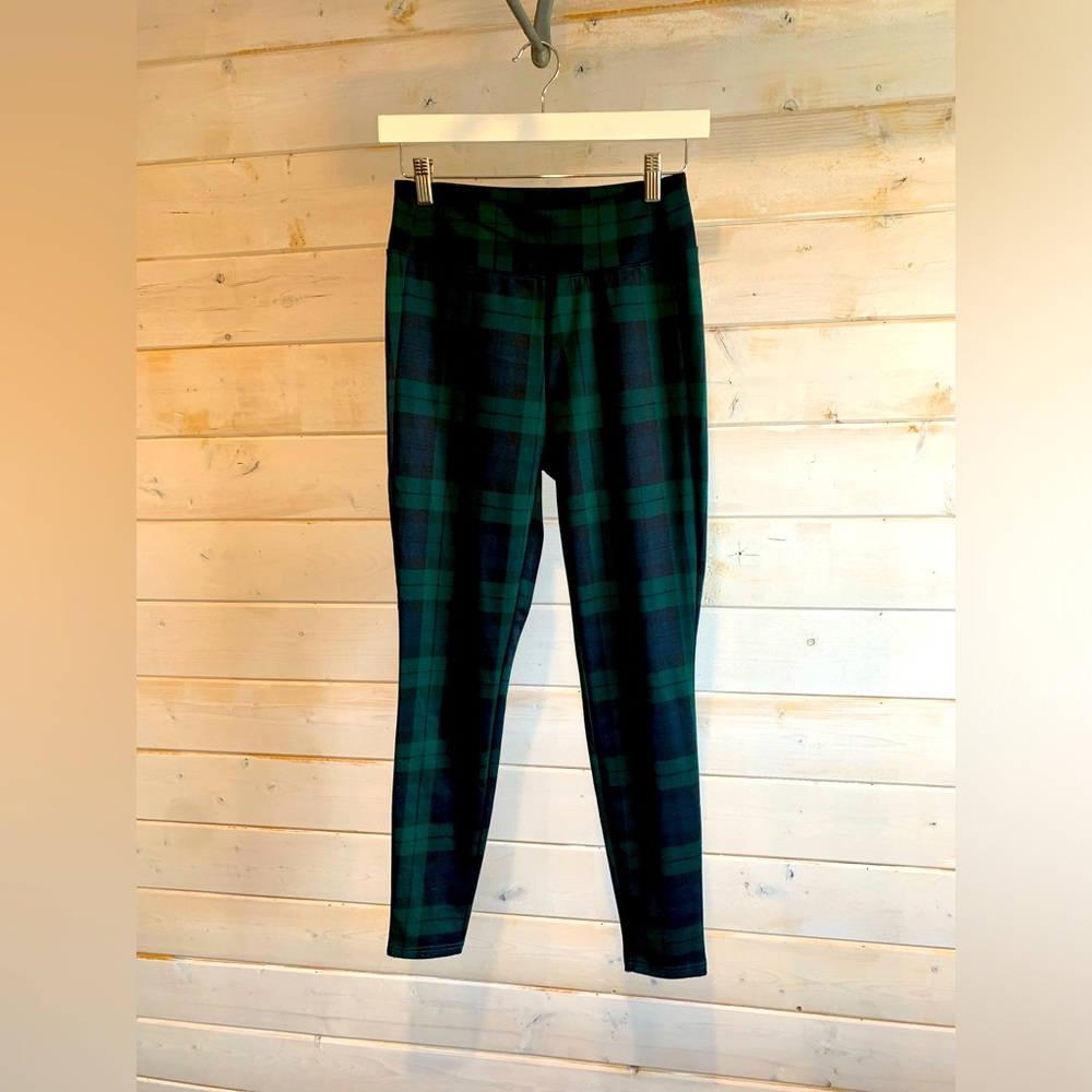 Gap | Green/Blue Plaid High Waisted Printed Pixie Skinny Pants